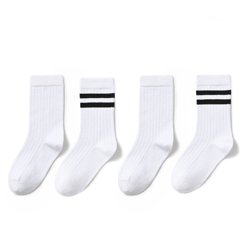 Mid Tube White Soccer Socks